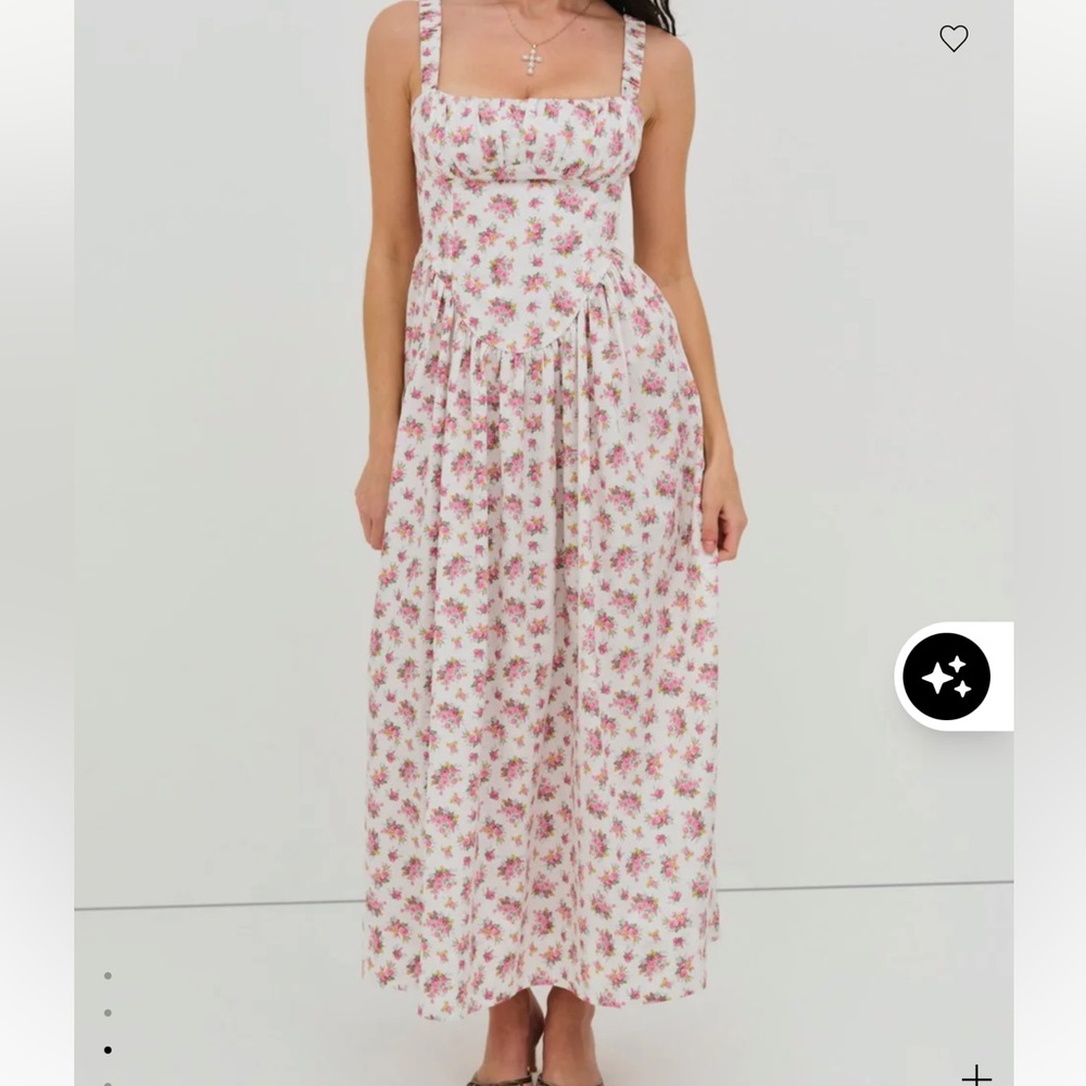 For Love and Lemons Etienne pink midi dress (XS)